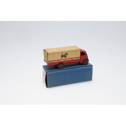 632 - DINKY TOYS - BOXED GUY VAN, SPRATTS. Circa 1953/54, the red and cream van with lettering to each sid... 