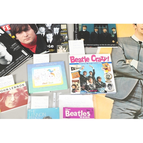 638 - 'THE BEATLES' - VARIOUS COLLECTABLES INCLUDING JOHN LENNON 'FAT BUDGIE' CARD, POSTERS & OTHER ITEMS.... 