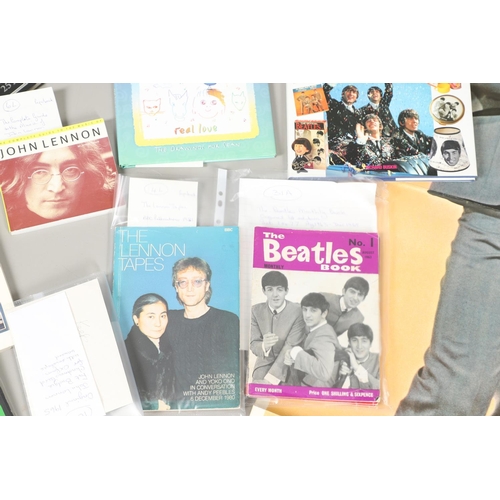 638 - 'THE BEATLES' - VARIOUS COLLECTABLES INCLUDING JOHN LENNON 'FAT BUDGIE' CARD, POSTERS & OTHER ITEMS.... 