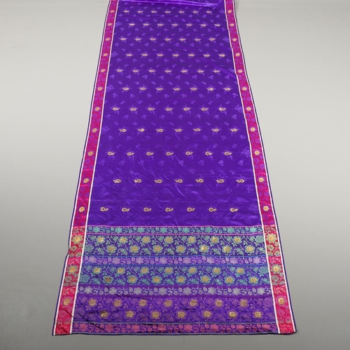 644 - ANTIQUE INDIAN SILK SARI/SAREE - KATAN SILK, VARANASI. Probably late 19thc, a wonderful silk Katan B... 