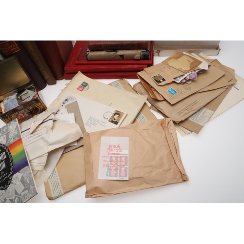 646 - MINT STAMP PRSENTATION PACKS & COLLECTION OF STAMPS INCLUDING POSTAL HISTORY COVERS & ALBUMS. Five a... 