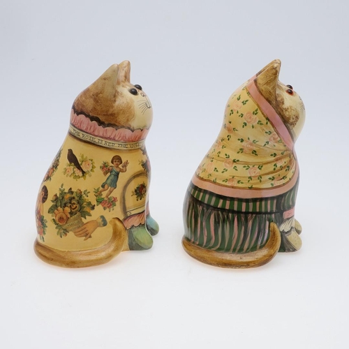 678 - JOAN & DAVID DE BETHEL - RYE POTTERY CATS. A Cat from 1993, No 3451, and hand painted (17.5cms high)... 