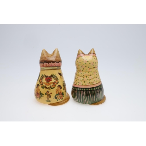 678 - JOAN & DAVID DE BETHEL - RYE POTTERY CATS. A Cat from 1993, No 3451, and hand painted (17.5cms high)... 