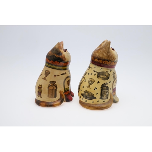 681 - JOAN & DAVID DE BETHEL - RYE POTTERY CATS. Including a Cat from 1991, No 2932, titled 'Peace to the ... 