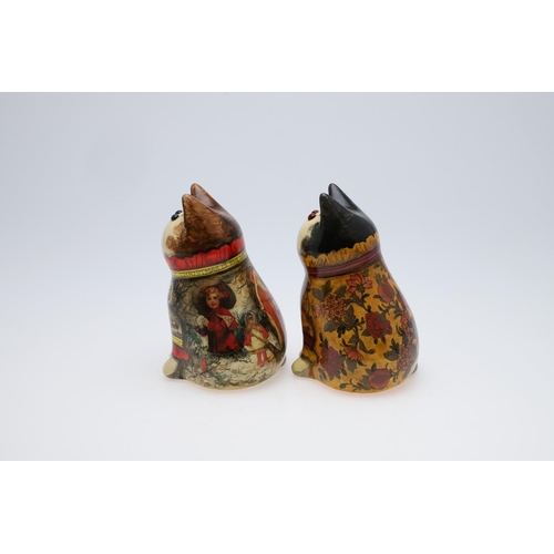 683 - JOAN & DAVID DE BETHEL - RYE POTTERY CATS. Including a Christmas Cat from 1993, Model No 3570, the c... 