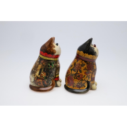 683 - JOAN & DAVID DE BETHEL - RYE POTTERY CATS. Including a Christmas Cat from 1993, Model No 3570, the c... 