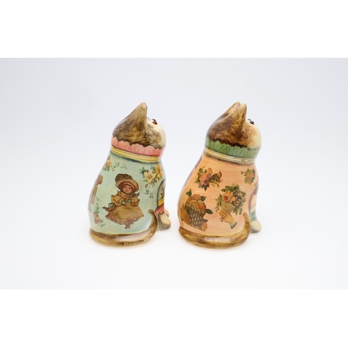 685 - JOAN & DAVID DE BETHEL - RYE POTTERY CATS. Including a Cat from 1993, Mode No 3531, with decoupage d... 