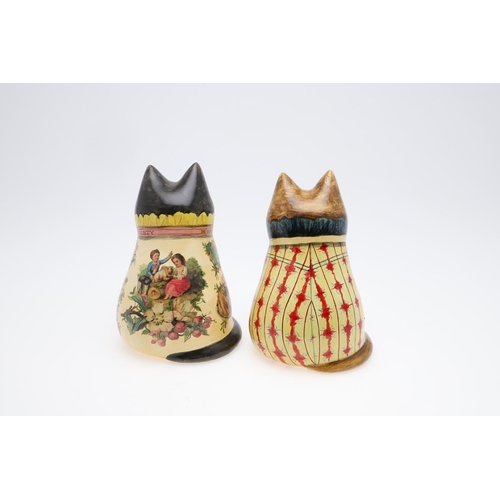 686 - JOAN & DAVID DE BETHEL - RYE POTTERY CATS. Including a Valentine Cat from 1994, Model No 3678, the c... 