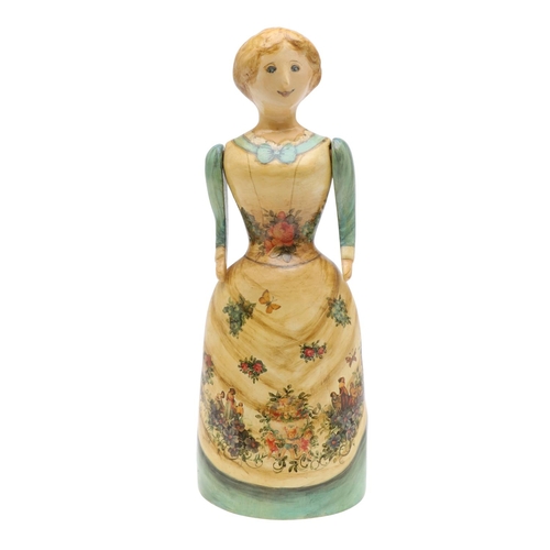 688 - JOAN & DAVID DE BETHEL - RARE RYE POTTERY FIGURE OF A LADY. A large and unusual figure of a lady, wi... 