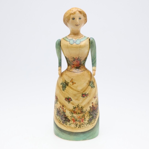 688 - JOAN & DAVID DE BETHEL - RARE RYE POTTERY FIGURE OF A LADY. A large and unusual figure of a lady, wi... 