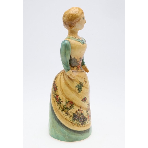 688 - JOAN & DAVID DE BETHEL - RARE RYE POTTERY FIGURE OF A LADY. A large and unusual figure of a lady, wi... 