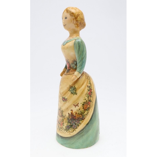 688 - JOAN & DAVID DE BETHEL - RARE RYE POTTERY FIGURE OF A LADY. A large and unusual figure of a lady, wi... 