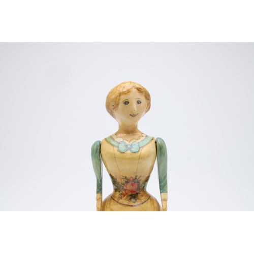 688 - JOAN & DAVID DE BETHEL - RARE RYE POTTERY FIGURE OF A LADY. A large and unusual figure of a lady, wi... 