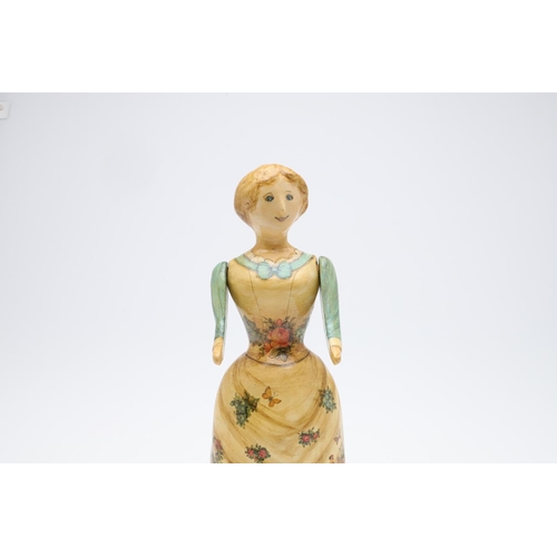 688 - JOAN & DAVID DE BETHEL - RARE RYE POTTERY FIGURE OF A LADY. A large and unusual figure of a lady, wi... 