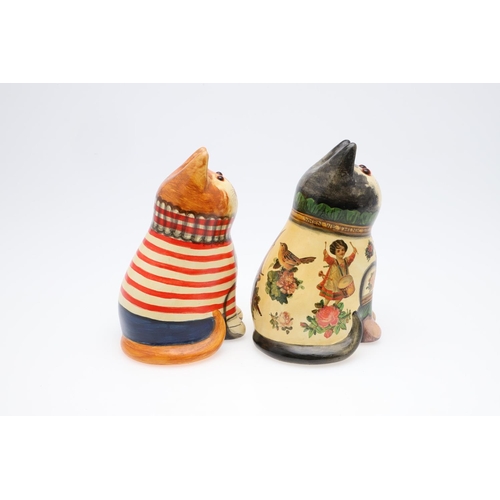 690 - JOAN & DAVID DE BETHEL - RYE POTTERY CATS. Including a Cat from 1995, Model No 4074, and titled 'Cat... 