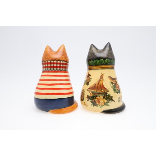 690 - JOAN & DAVID DE BETHEL - RYE POTTERY CATS. Including a Cat from 1995, Model No 4074, and titled 'Cat... 