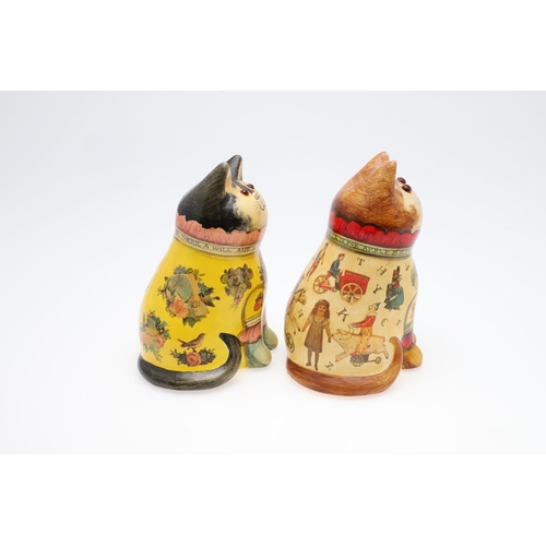 691 - JOAN & DAVID DE BETHEL - RYE POTTERY CATS. Including a Cat from 1996, Model No 5125, decorated with ... 