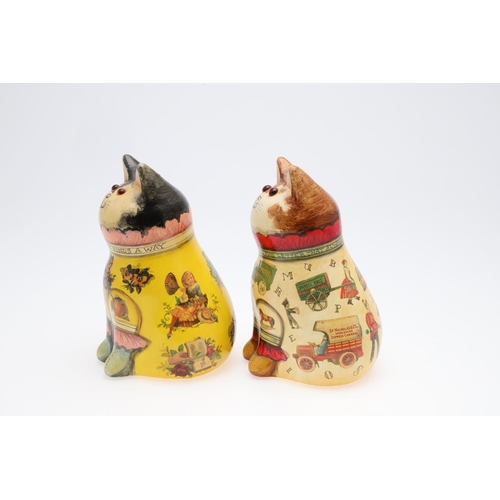 691 - JOAN & DAVID DE BETHEL - RYE POTTERY CATS. Including a Cat from 1996, Model No 5125, decorated with ... 