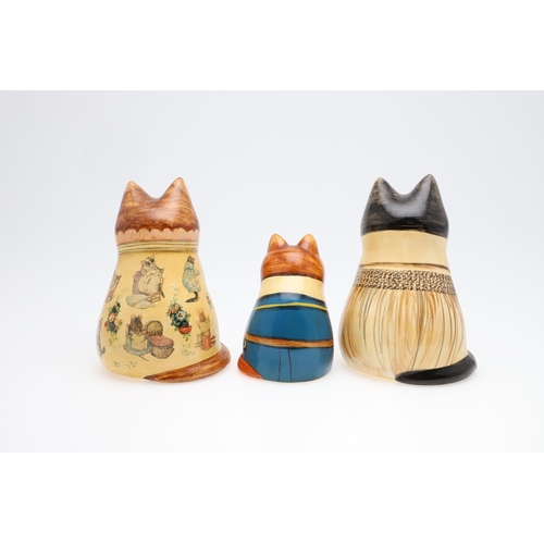 695 - JOAN & DAVID DE BETHEL - RYE POTTERY CATS. Including a Cat from 1988, Model 1851, and painted with a... 