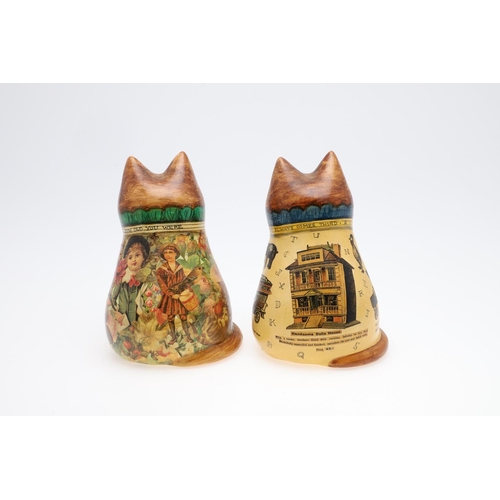 697 - JOAN & DAVID DE BETHEL - RYE POTTERY CATS. Including a Cat from 1995, Model No 4077, decorated with ... 