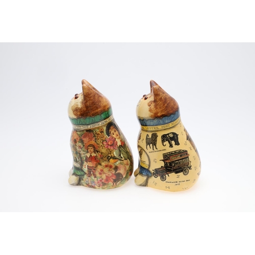 697 - JOAN & DAVID DE BETHEL - RYE POTTERY CATS. Including a Cat from 1995, Model No 4077, decorated with ... 