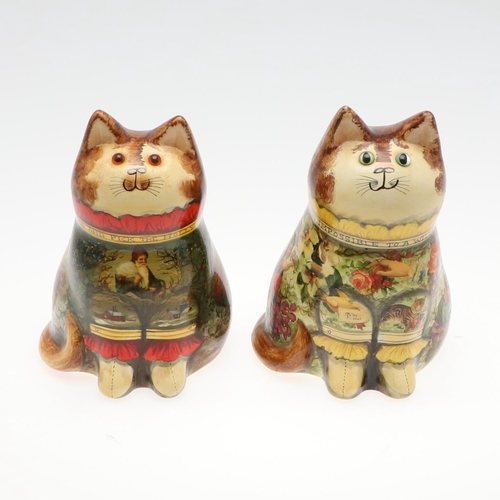 700 - JOAN & DAVID DE BETHEL - RYE POTTERY CATS. Including a Christmas Cat from 1995, marked on the collar... 