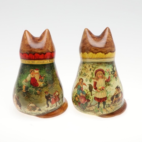 700 - JOAN & DAVID DE BETHEL - RYE POTTERY CATS. Including a Christmas Cat from 1995, marked on the collar... 