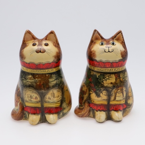 701 - JOAN & DAVID DE BETHEL - RYE POTTERY CATS. Including a Christmas Cat from 1988, Model No 1864, marke... 