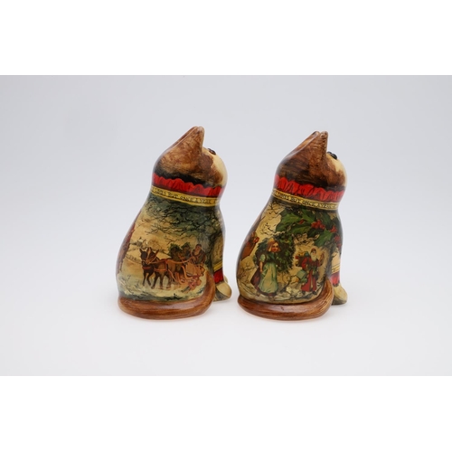 701 - JOAN & DAVID DE BETHEL - RYE POTTERY CATS. Including a Christmas Cat from 1988, Model No 1864, marke... 