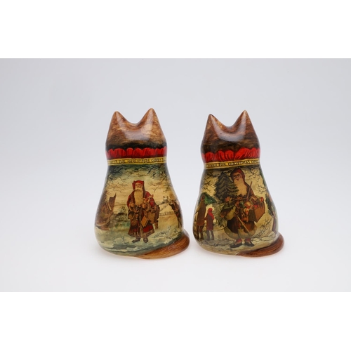 701 - JOAN & DAVID DE BETHEL - RYE POTTERY CATS. Including a Christmas Cat from 1988, Model No 1864, marke... 