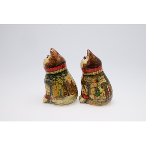 701 - JOAN & DAVID DE BETHEL - RYE POTTERY CATS. Including a Christmas Cat from 1988, Model No 1864, marke... 