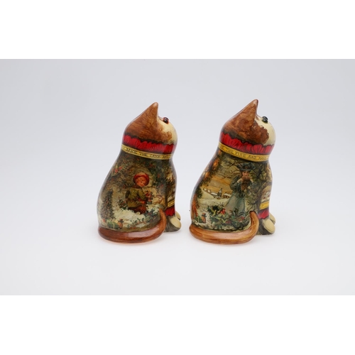 703 - JOAN & DAVID DE BETHEL - RYE POTTERY CATS. Including a Christmas Cat from 1996, Model No 5096, marke... 