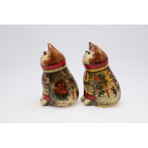 703 - JOAN & DAVID DE BETHEL - RYE POTTERY CATS. Including a Christmas Cat from 1996, Model No 5096, marke... 