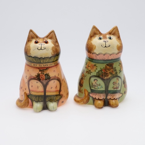 704 - JOAN & DAVID DE BETHEL - RYE POTTERY CATS. Including a Cat from 1989, Model No 1934, and with decoup... 