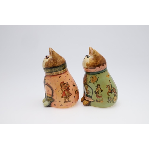 704 - JOAN & DAVID DE BETHEL - RYE POTTERY CATS. Including a Cat from 1989, Model No 1934, and with decoup... 