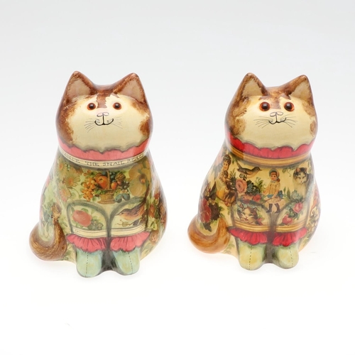 706 - JOAN & DAVID DE BETHEL - RYE POTTERY CATS. Including a Cat from 1997, Model No 5189, with decoupage ... 