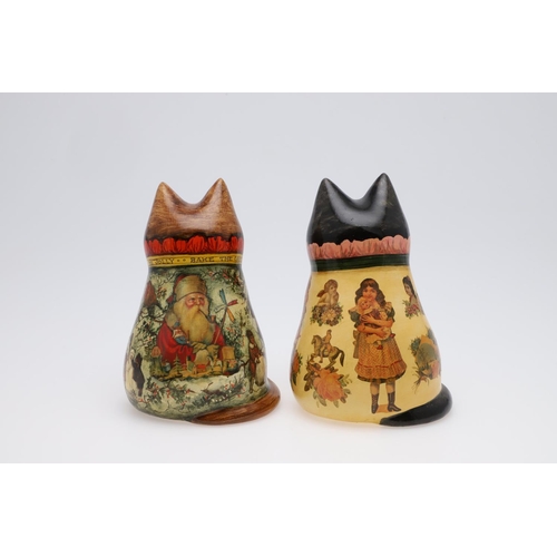 707 - JOAN & DAVID DE BETHEL - RYE POTTERY CATS. Including a Christmas Cat from 1994, Model No 3871, marke... 