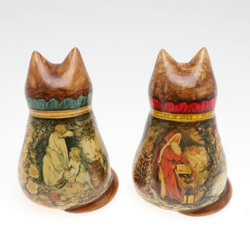 708 - JOAN & DAVID BE BETHEL - RYE POTTERY CATS. Including a Christmas Cat from 1992, Model No 3369, and m... 