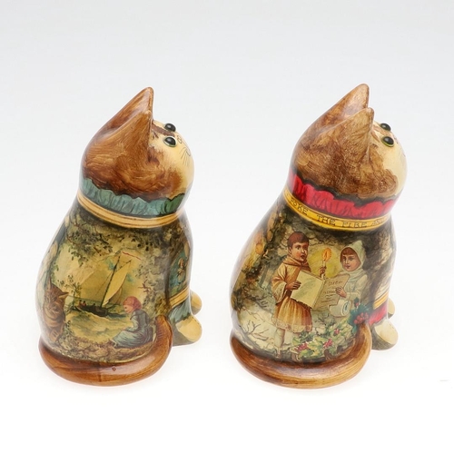 708 - JOAN & DAVID BE BETHEL - RYE POTTERY CATS. Including a Christmas Cat from 1992, Model No 3369, and m... 