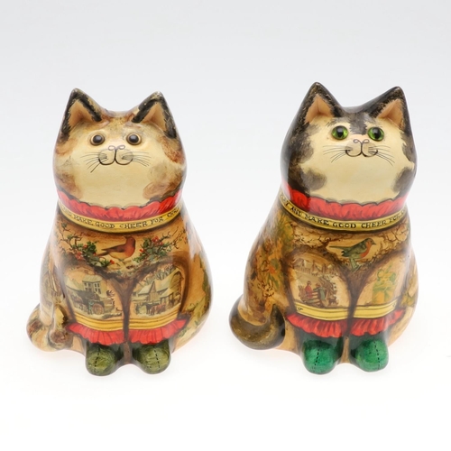 709 - JOAN & DAVID DE BETHEL - RYE POTTERY CATS. Including a Christmas Cat from 1982, Model No 713P, and m... 