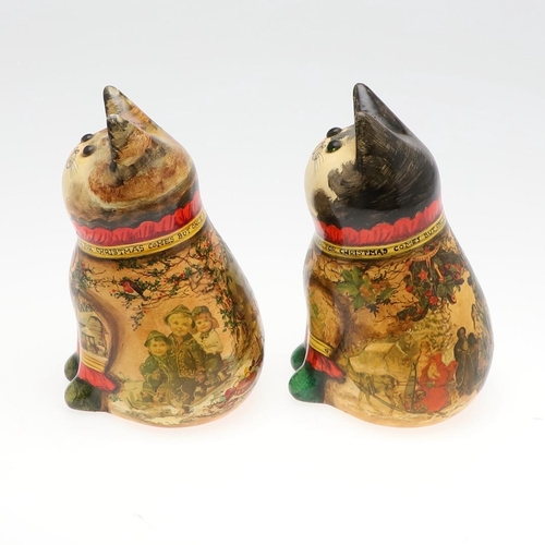 709 - JOAN & DAVID DE BETHEL - RYE POTTERY CATS. Including a Christmas Cat from 1982, Model No 713P, and m... 