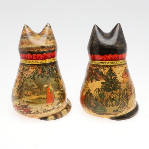 709 - JOAN & DAVID DE BETHEL - RYE POTTERY CATS. Including a Christmas Cat from 1982, Model No 713P, and m... 