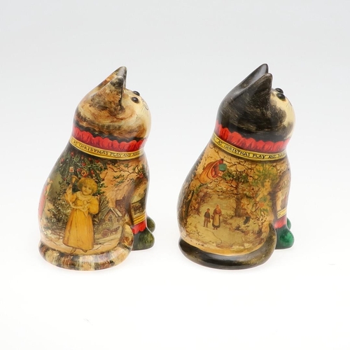 709 - JOAN & DAVID DE BETHEL - RYE POTTERY CATS. Including a Christmas Cat from 1982, Model No 713P, and m... 