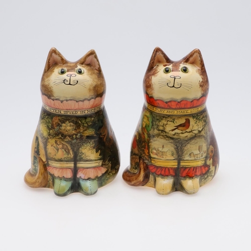 710 - JOAN & DAVID DE BETHEL - RYE POTTERY CATS. Including a Christmas Cat from 1990, Model 2429, and mark... 