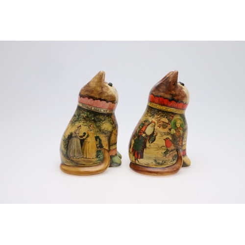 710 - JOAN & DAVID DE BETHEL - RYE POTTERY CATS. Including a Christmas Cat from 1990, Model 2429, and mark... 