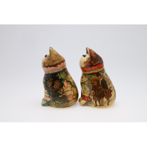 710 - JOAN & DAVID DE BETHEL - RYE POTTERY CATS. Including a Christmas Cat from 1990, Model 2429, and mark... 