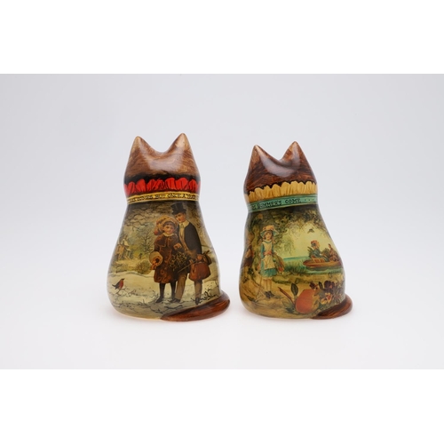 711 - JOAN & DAVID DE BETHEL - RYE POTTERY CATS. Including a Cat from 1989, Model No 2099, with decoupage ... 