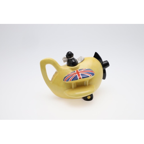 715 - CARLTONWARE AEROPLANE TEAPOT & WINSTON CHURCHILL TOBY JUG BY KEVIN FRANCIS - D DAY. A Carltonware te... 