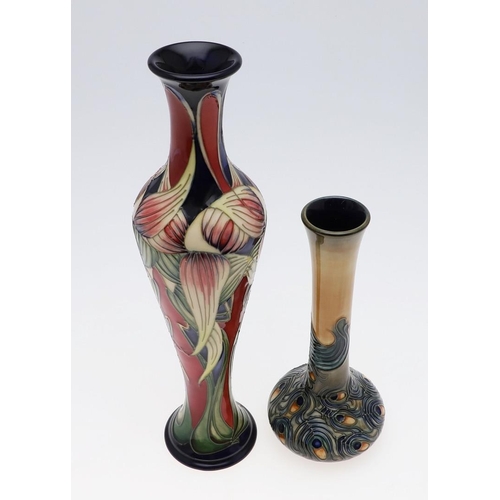 721 - MOORCROFT LIMITED EDITION VASE 'TRINITY' & 'PHOENIX' VASE. A slender vase in the Trinity design, Num... 