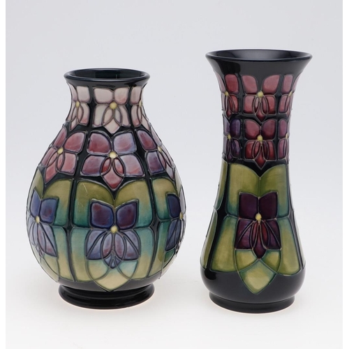 723 - COLLECTION OF MODERN MOORCROFT POTTERY. Including five various items in the 'Violet' design (vases 2... 